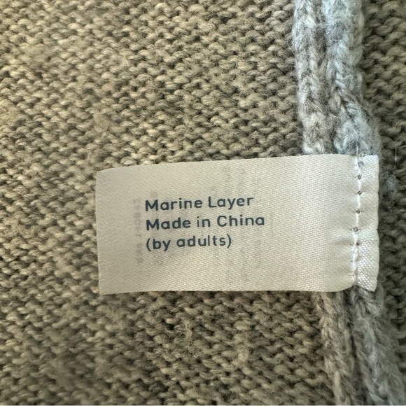 MARINE LAYER Open Front Cashmere Blend Gray Long Cardigan Size Large - Picture 12 of 14